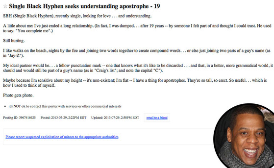 Jay Z, Craigslist Ad Jay Z, Craigslist Ad